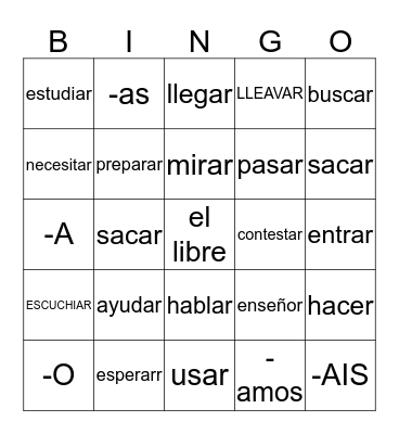 spanish bingo Card