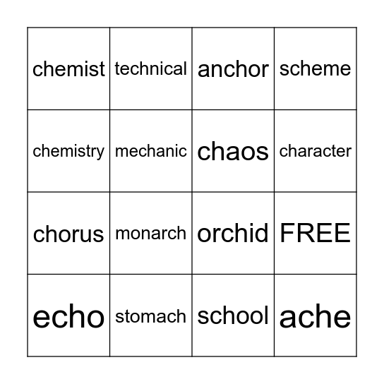 BINGO ci = /sh/ Bingo Card