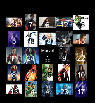 MARVEL v. DC Bingo Card