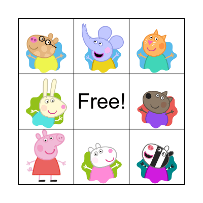 Peppa's Friends Bingo Card