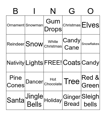 Christmas Bingo Card