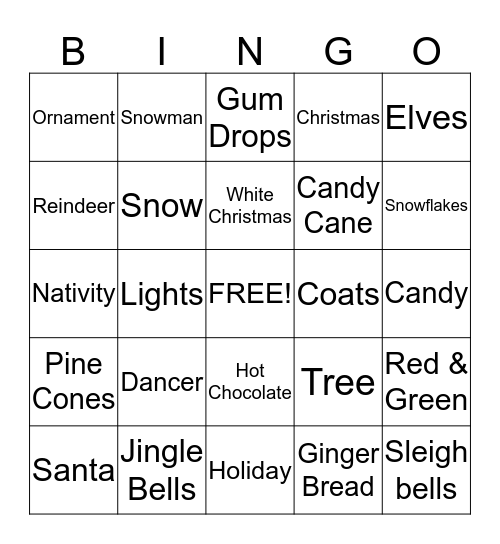 Christmas Bingo Card