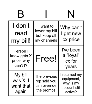 Att Bingo Card
