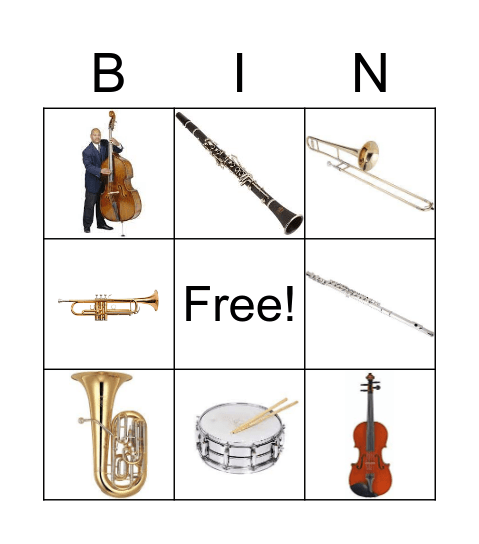 Instruments! Bingo Card