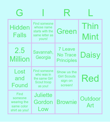 Girls' Night Bingo Card