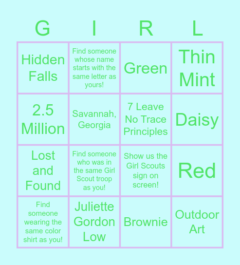 Girls' Night Bingo Card