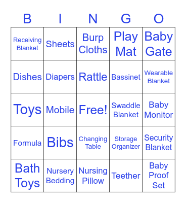 Sweet Baby Boy Bingo Card