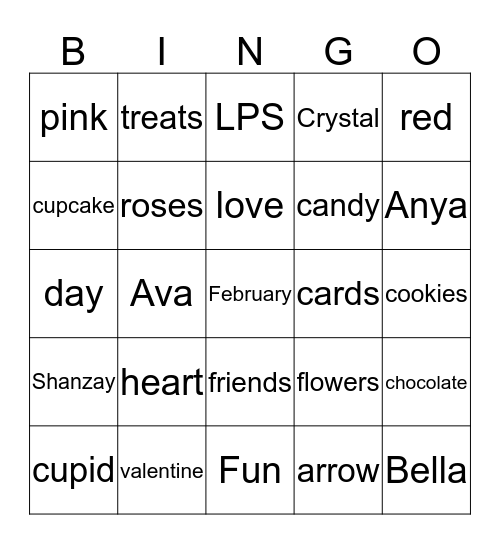 Valentine's Bingo! Bingo Card