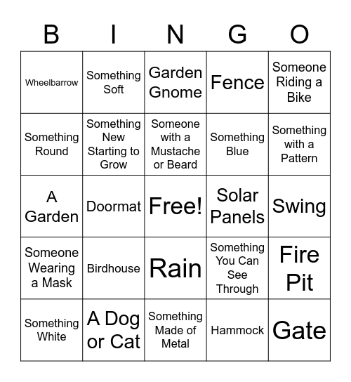 Youth Group Scavenger Hunt Bingo Card