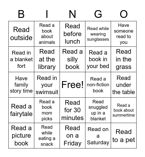 Summer Reading Bingo #2 Bingo Card
