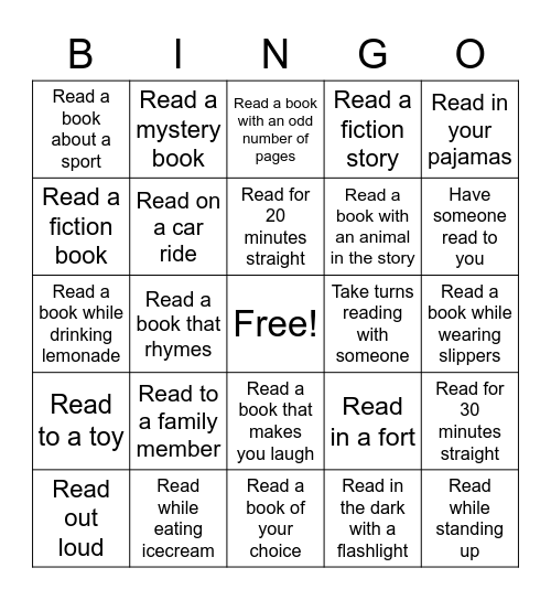 Summer Reading Bingo #3 Bingo Card