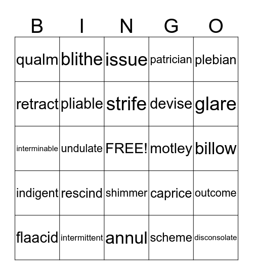word masters- Brandon Hough Bingo Card