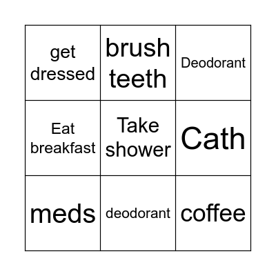Monday Bingo Card