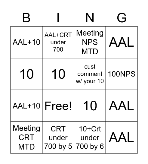 Community 11 Bingo Card