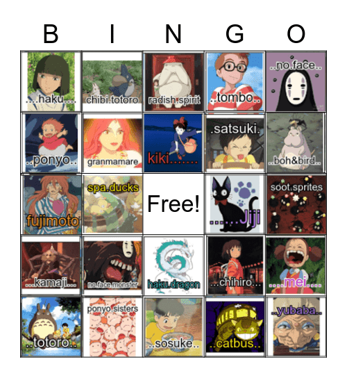 Ghibli Bingo 3 Bingo Card