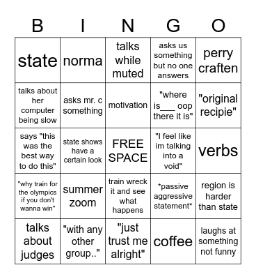 guyer theater bingo Card