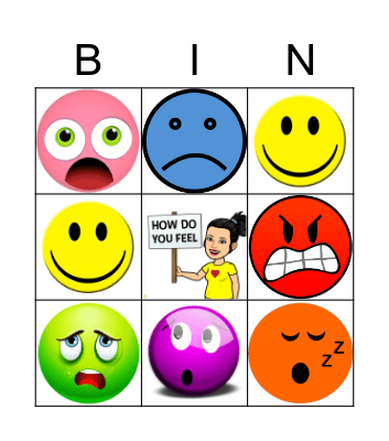 Feelings Bingo Card