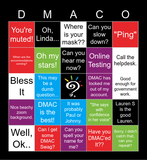 DMAC Lingo Bingo Card