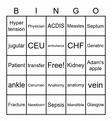 AMN HIM Week Bingo Card