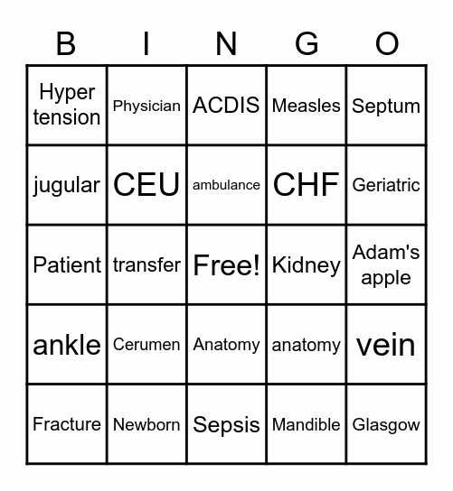 AMN HIM Week Bingo Card