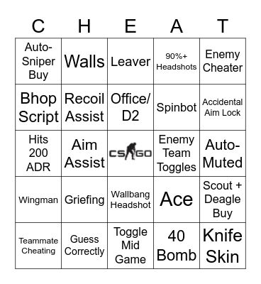 CS:GO Overwatch Bingo Card