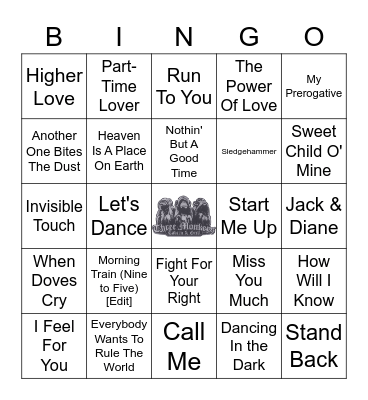 80's House Party Bingo Card