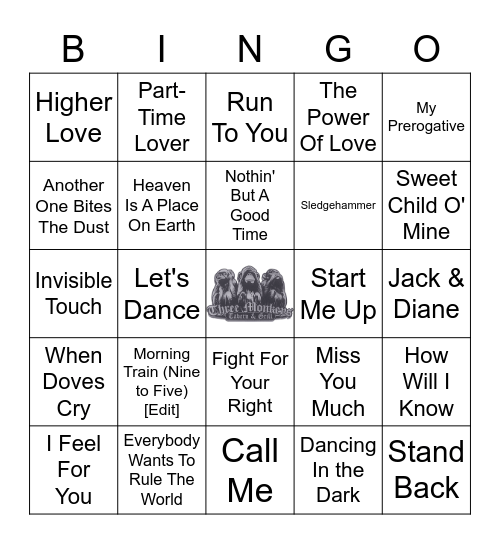 80's House Party Bingo Card