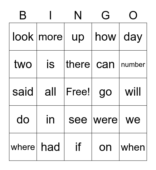April 5-9 Bingo Card