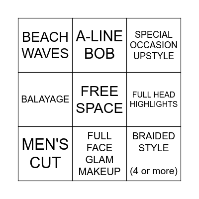 STYLIST BINGO Card