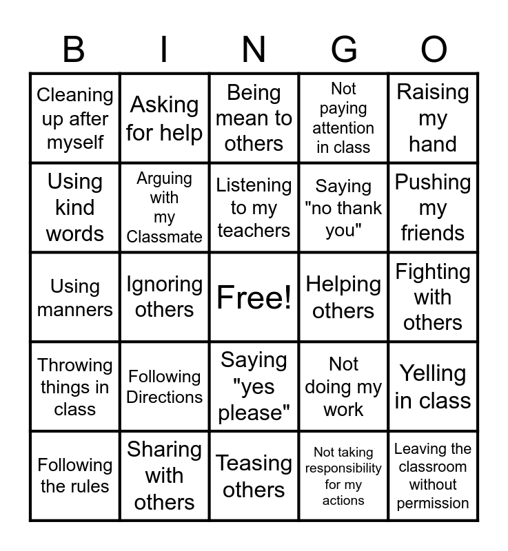 Good Vs Bad Decisions Bingo Card