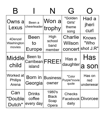 ICEBREAKER Bingo Card