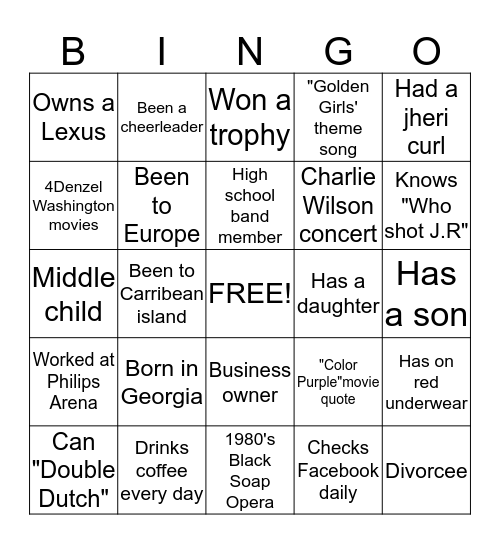 ICEBREAKER Bingo Card