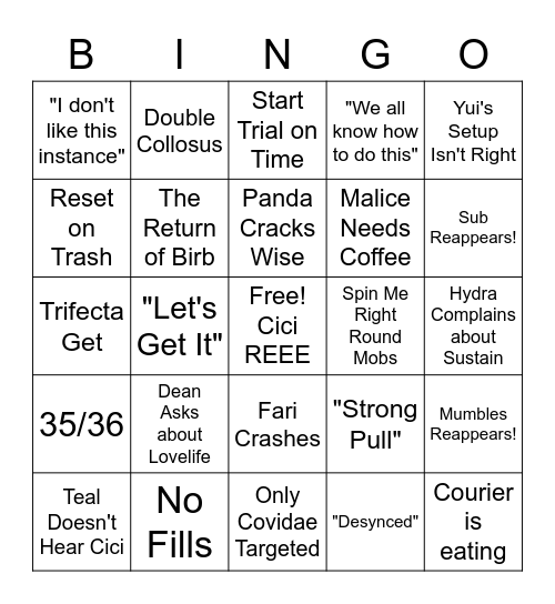 What Vit Bingo Card