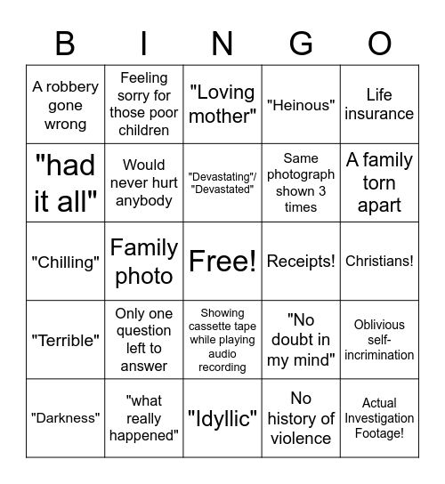 Paula Zahn Bingo! Bingo Card