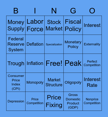 Economic Activity (Ch. 6) Bingo Card