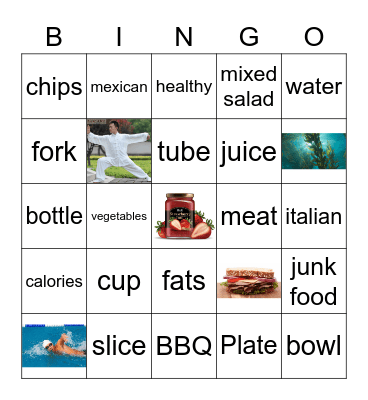 Unit 6 - Food Bingo Card