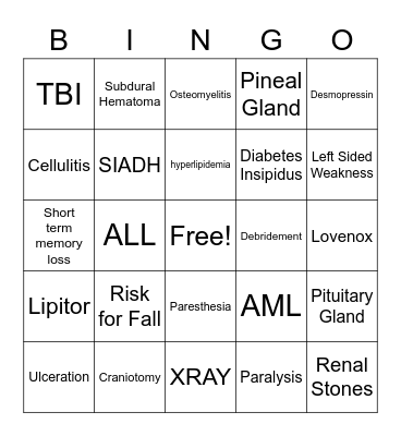 B I N G O Bingo Card