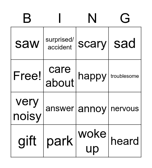 BBWD 1-5 Bingo Card