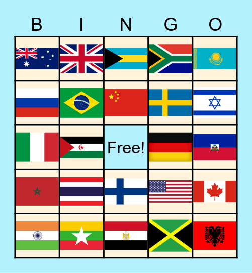 Around The World! Bingo Card