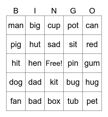 Phonics Monster 2 All Units Bingo Card