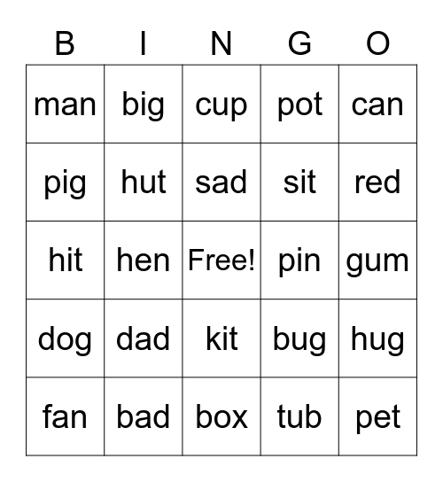 Phonics Monster 2 All Units Bingo Card