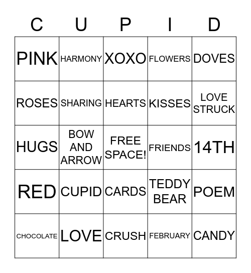 Valentine's Day BINGO Card