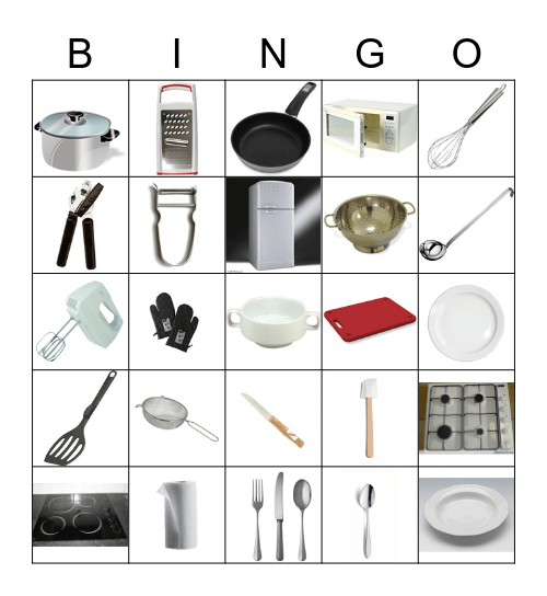 Keukenmaterialen 1 Bingo Card
