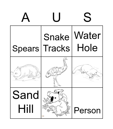 Animals & Symbols Bingo Card