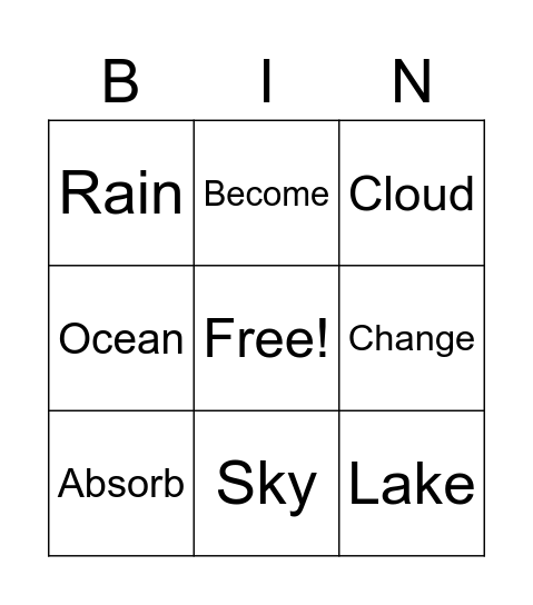 Water for Everyone Bingo Card