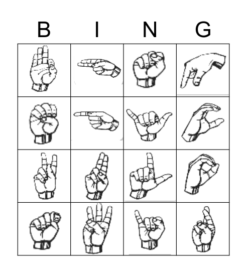 ASL BINGO Card