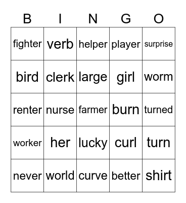 5.2 First Grade Bingo Card