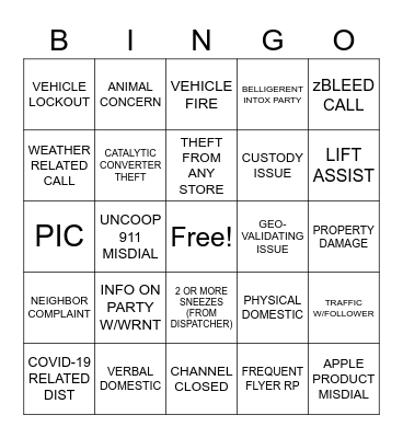 NTW Week BINGO Card