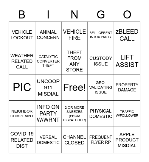 NTW Week BINGO Card