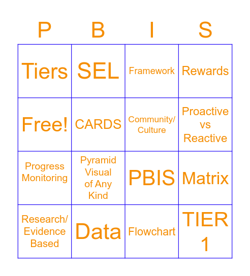 PBIS BINGO Card